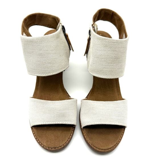 Toms Majorca Cutout Heeled Sandal Natural Yarn Dye Size 10 - Picture 2 of 14